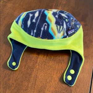 Toddler Boy 12 month Patagonia Fleece Hat Green Bl